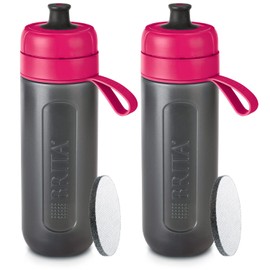 Brita Water Purifier, Water Bottle, Portable Bottle, 2-Piece Set, 20.1 fl oz (600 ml), Active, Pink, Micro Disk Filter