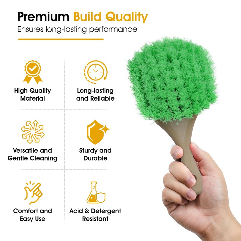 Nanoskin Pro-Grade 8.5" Car Detailing Brush - Durable Green Polystyrene