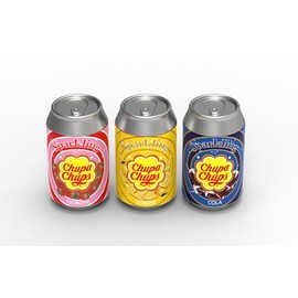 tanner DER KLEINE KAUFMANN Chupa Chups 0087.0 Metal Tins Set with Three Flavours - Grocery Shop Accessories - Food Safe Design, Multi-Colour