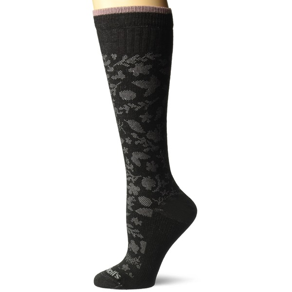 Dr. Scholl's womens Travel Graduated Compression Casual Sock, Black/Pink, One Size US