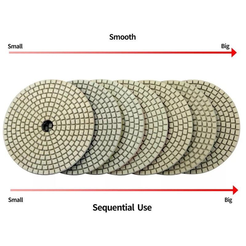 Roxx Tools 5" 125mm DIAMOND POLISHING PAD 8 PCS Granite