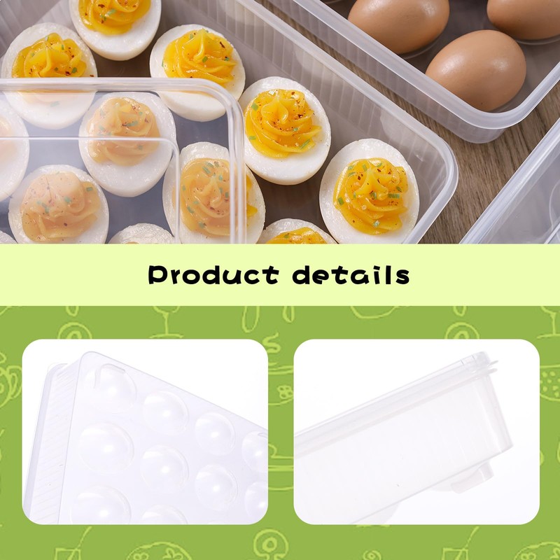 HANSGO Deviled Egg Carrier with Lid,2 Pack Deviled Egg Containers
