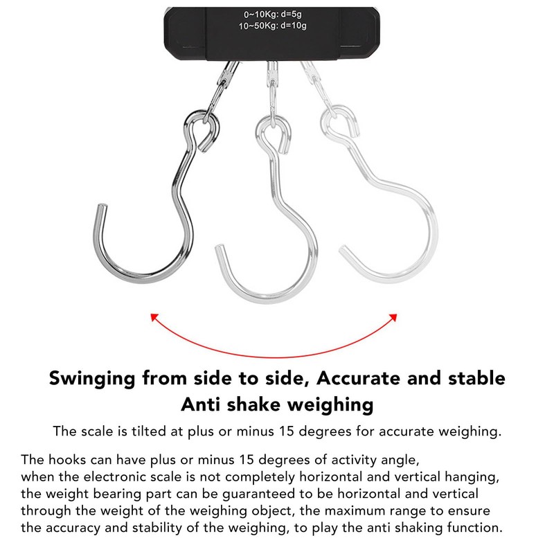 USB Charging, Fish Scale Digital Weight, High Accuracy, 110lb Backlit