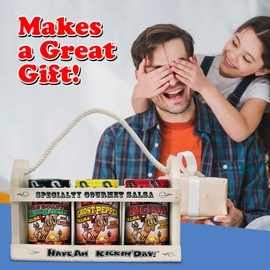 ASS KICKIN' Hot Spicy Salsa Gift Set- 3 Pack - Premium Gourmet Original Habanero, Ghost Pepper and Green Chile and Tequila Salsa for Chips, Veggies, and Breakfast Burritos – Warning - Try if You Dare!