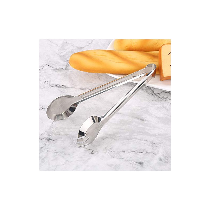 TF 9.5'' Stainless Steel Food Tongs, Silver, 6.5 x 24