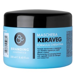 BRANDING COSMETICA KeraVeg Organic Mask with Vegetable Keratin Restructuring and Repairing for Damaged, Brittle and Frizzy Hair, 250 ml