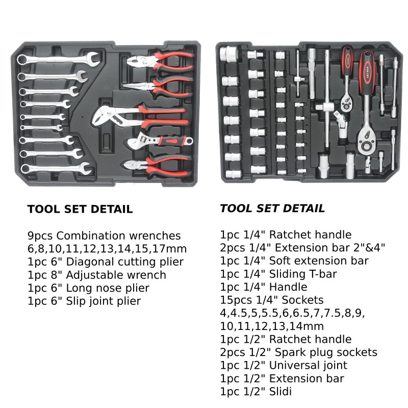 S.Walt Home Tool Set Kit -899 PCS Home Auto Repair