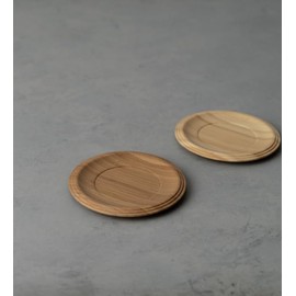 RIVERET RV-202SB Rivelet Saucer, Round, 5.1 inches (13 cm), Bamboo, Dishwasher Safe, Brown