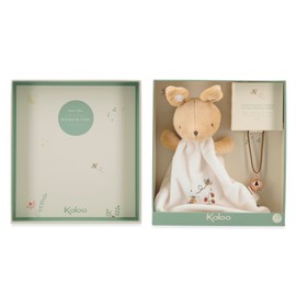 Kaloo - Rabbit Soft Toy + Bola Necklace Set - Ideal Birth Gift - Pregnancy Gift - Softness and Harmony from Pregnancy - Recycled Materials and Refined Design - Gift Box - K210012