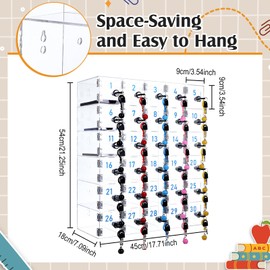 Singhoow 30 Doors Cell Phone Locker Box, Clear Acrylic Cell Phone Storage Cabinet Wall Mounted, Charging Hole (Upgrade Size), Locks, Key, Number for Classroom Employee Office School Factory