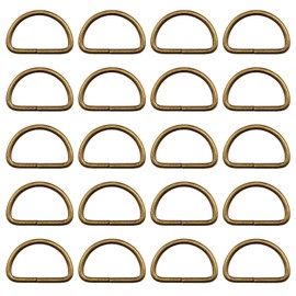 Swpeet 150 Pieces 5/4 Inch - 30mm Bronze Multipurpose Metal D-Ring Semicircular D-Ring for Hardware Bags Ring Hand DIY Accessories (Bronze, 5/4")