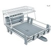 VENETIO Deluxe Aluminum Dish Drying Rack 2 Tiers with Removable