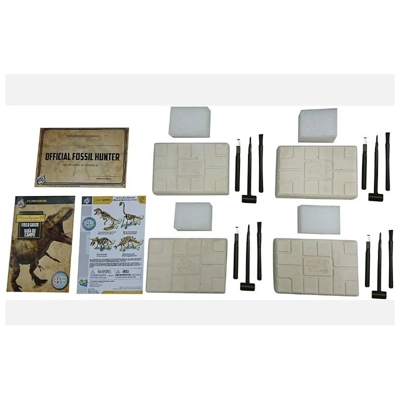 Club Genius Dinosaur Fossil Excavation & Building Kit 4 Pack