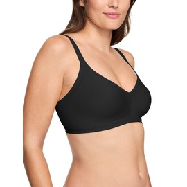 Warner's Women's Easy Does It Underarm-Smoothing with Seamless Stretch Wireless Lightly Lined Comfort Bra Rm3911a, Rich Black, 3X-Large