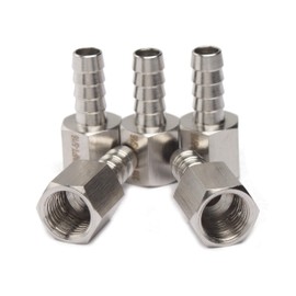 LTWFITTING Bar Production Stainless Steel 316 Barb Fitting Coupler 5/16" Hose ID x 1/4" Female NPT Air Fuel Water (Pack of 5)