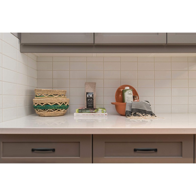 Ravinte Matte Black Cabinet Handles Solid Drawer Pulls, 3-3/4 Inch,