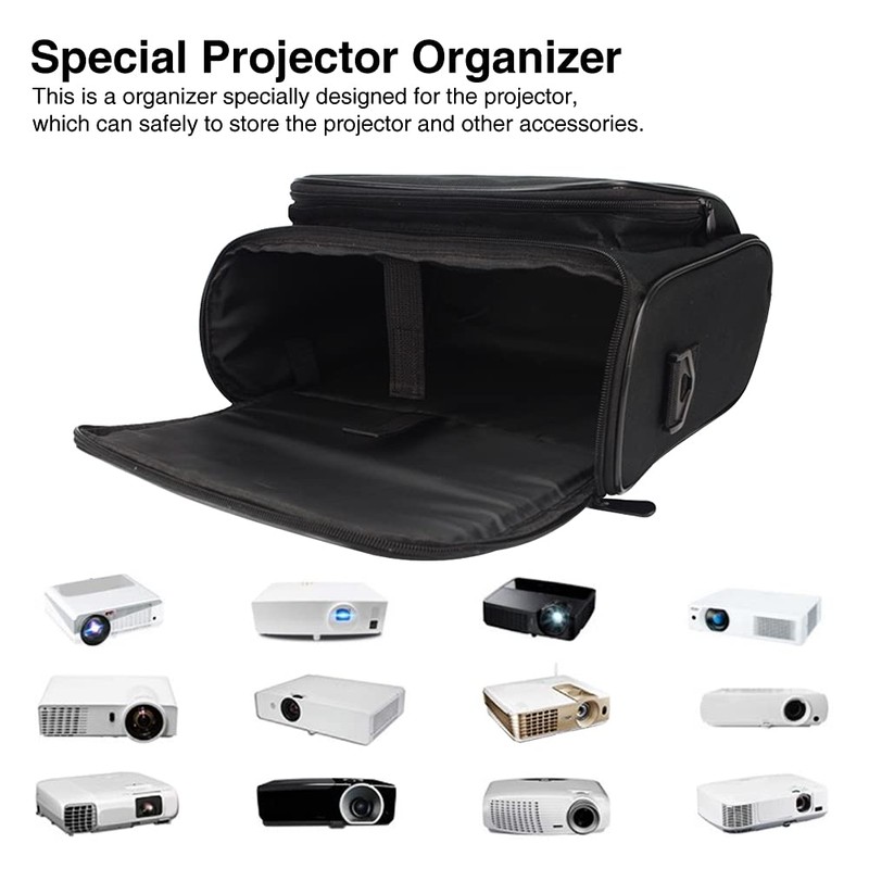 Laluky Video Projector Case, Projector Carrying Bag, Zipper Closure Projector