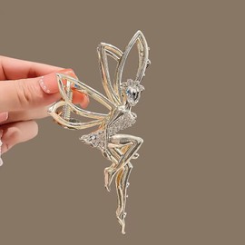 Elf Hair Clip Metal Hair Clips for Girls Rhinestone Hair Claws Fairy Hair Claw Clips for Thick Hair Gold Claw Clip Hair Barrettes Crystal Elf Hairpin Hairclips Shark Clip Hair Accessories for Women