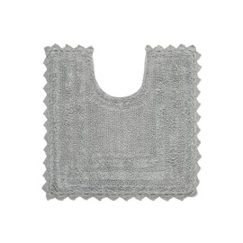 Better Trends Lilly Crochet Toilet Rugs u Shaped Washable,100% Cotton Contour Bath Rug & Crochet-Designed Bath mats for Bathroom, Soft Bathroom Toilet Rugs - Grey Contour Bath Mat