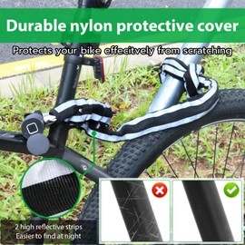 Electric Smart Bike Chain Lock - Heavy Duty Anti-Theft, Fingerprint & App Unlock, Escooter Accessories With Waterproof Bag for Bicycle, Scooter, Motorcycle, Gates C61
