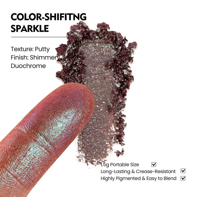 Chameleon Single Eyeshadow, Pressed Powde, Square Pan, Fits Magnetic Palettes,High
