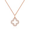 Philip Jones Rose Gold Plated Clover Necklace Created with Zircondia®