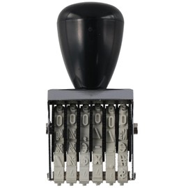 EZBUYGO 6 Digit Roller Stamp 4mm Plastic Office Changeable Number Stamp 9x3x2cm (4mm-6 Digits)