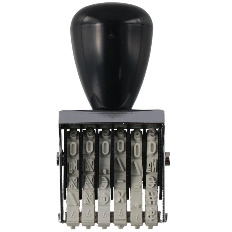 EZBUYGO 6 Digit Roller Stamp 4mm Plastic Office Changeable Number