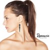 Rosemarie Collections Women's Graduated Oval Glass Stone Dangle Statement Earrings