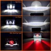 zoomto 2PCS 4x6 LED Headlights with Red Evil Eye Rectangular