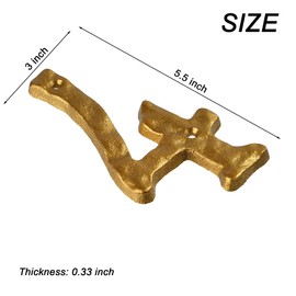 HILAZA House Number 4 for Outside, 5.5 Inch Cast Iron Metal Home House Address Numbers, Golden