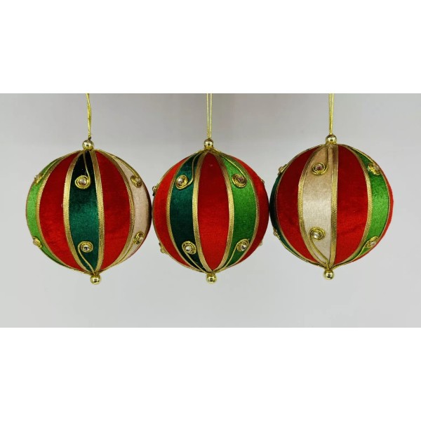 Unbranded NEW 4” Bejeweled w/ Velvet Lining Shatterproof Christmas Ornament