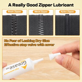 Gulfmew 5 Pack Zipper Lubricant for Metal and Plastic, Instant Waterproof Zipper Lube, Long Lasting Universal Zip Grease for Clothes, Wetsuit, Dive Suit, Gear Bag