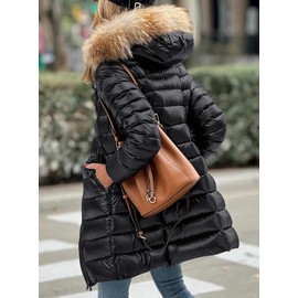 PRETTYGARDEN Women's Long Winter Puffer Coats Hooded Zip Up Thickened Parka Down Jackets Trendy Fashion Warm Outerwear (Black,Medium)