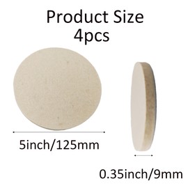 pson 4Pcs 5 Inch Wool Felt Polishing Pad, Buffing Wheels Polish Pad with Flocking Hook & Loop Backing for Random Orbital Sander, Fine Polishing