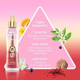 So…? Paris Romance Body Mist Fruity Floral Perfume for Women with Over 800 Sprays - Body Spray for Women - 3 pc