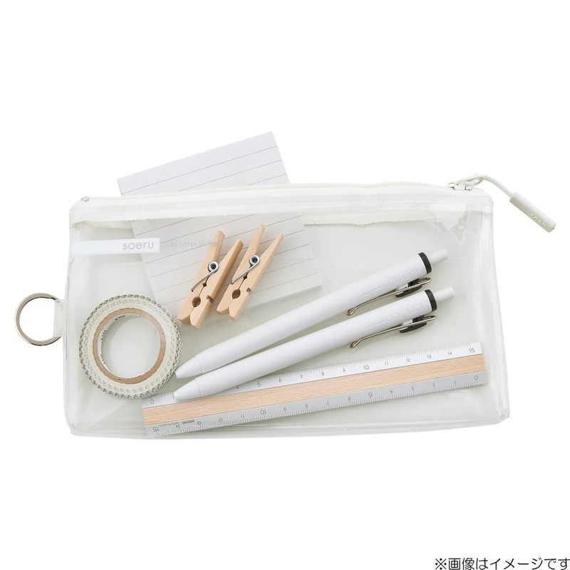 LIHIT LAB SOERU A8100-11 Transparent Clear Pen Case, Approx. 20