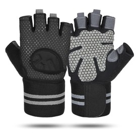 Non-Slip Weight Lifting Gloves - Gym Gloves Full Palm Protection for Men Women, Breathable Workout Glove for Cycling Exercise Gym Weightlifting Training Black S