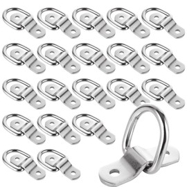 30 Pack D Ring Tie Downs Anchor 1/4” Heavy Duty Trailer Tie Down Hooks Stainless Steel Surface Floor Mount Hooks Lashing Rings 2400 lbs Cargo Load-Bearing Truck Bed Anchors Bracket