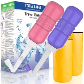 Pack de 2 bidé personal de mano – 450 ml pulverizador portátil para bidé – Botella de viaje de 15 oz – Limpiador de partos – para exteriores, camping, viajes, conductor, higiene personal – con bolsa de almacenamiento, inglés, 450ML-1PCS