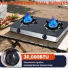 Llamaviva 2 Burner Propane Gas Cooktop, Portable Tempered Glass Double