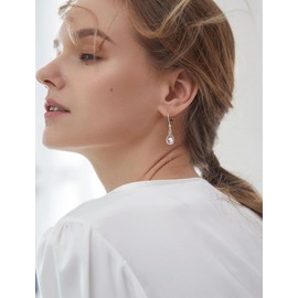 JIWOY Infinity Dangle Earrings 925 Sterling Silver Twisted Drop Earring Teardrop Cubic Zirconia Jewelry for Women