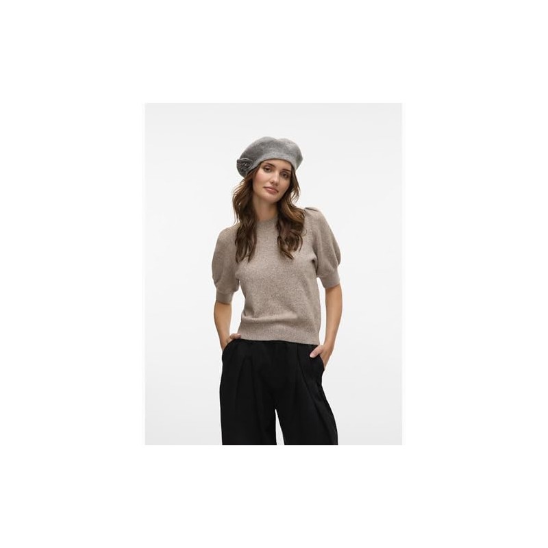 VERO MODA Women's Vmdoffy 2/4 O-Neck Pullover Ga Noos, Moon