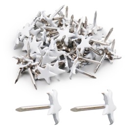 Antrader 150 PCS Star Shaped Push Pins, Star Shaped Thumbtacks Decorative Thumbtacks Metal Thumb Tacks for Office School Personal Use (White)