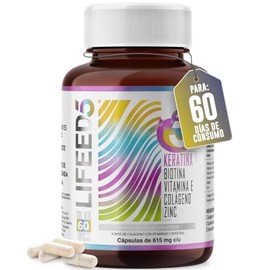 LIFEED5 Keratina, Biotina y Colágeno | 60 cápsulas | 615mg por porción