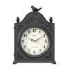 ChimeTide Vintage Bird Mantel Clock with Hidden Safe, Antique Black