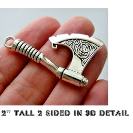 Fashion Jewelry LARGE VIKING CELTIC AXE KNOT NORDIC Pendant On 22" 925 Sterling Silver Necklace