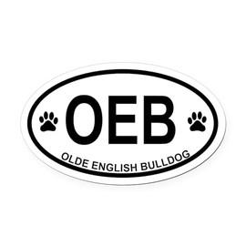 CafePress Olde English Bulldog Oval Car Magnet, Euro Oval Bumper Magnet