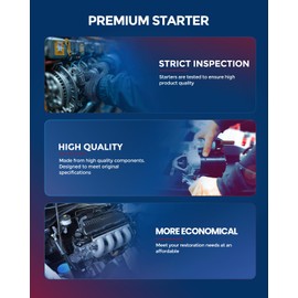 KAX Starter Motor, Starter Replacement for 2003-2009 Hyundai Accent, 2006-2008 Kia Rio, 2001-2002 Hyundai Accent 1.6L L4, 2006-2008 Kia Rio5 Replace 17826N