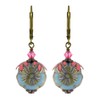 NoMonet Hand Painted Artisan Earrings - Hula Dancer Gold and